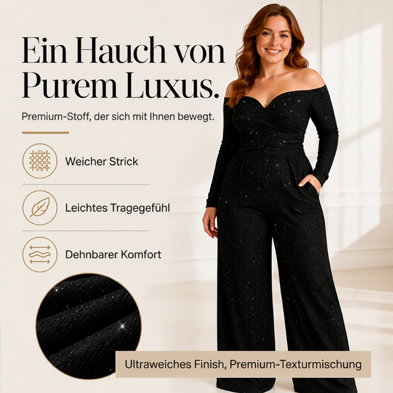 Damen schicker Trägerfreier Jumpsuit mit Pailletten