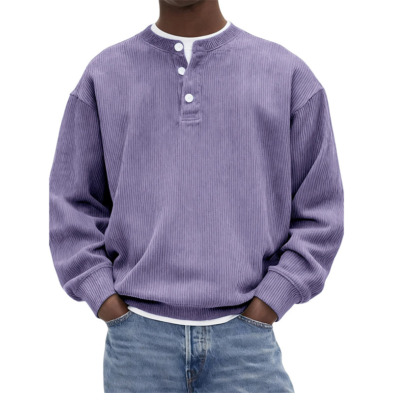 🥳Millionenfach bewährt!🥳 Lässiges Cord-Langarm-Henley-Shirt für Herren