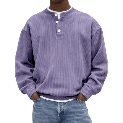 🥳Millionenfach bewährt!🥳 Lässiges Cord-Langarm-Henley-Shirt für Herren