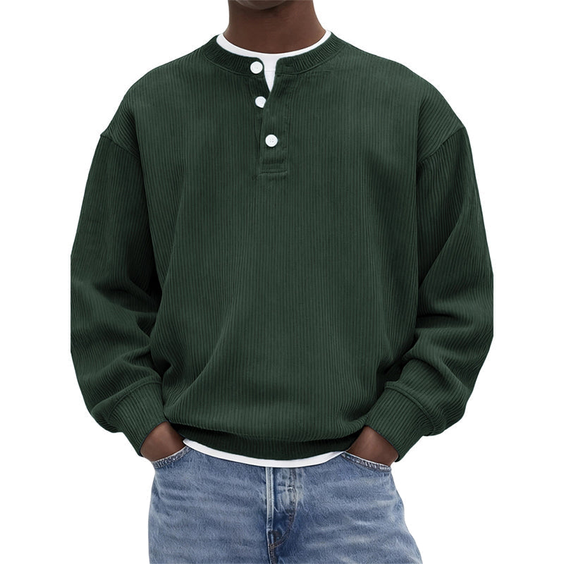 🥳Millionenfach bewährt!🥳 Lässiges Cord-Langarm-Henley-Shirt für Herren
