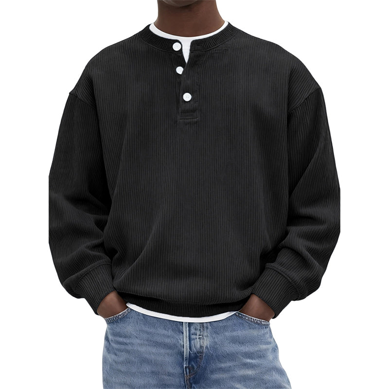 🥳Millionenfach bewährt!🥳 Lässiges Cord-Langarm-Henley-Shirt für Herren