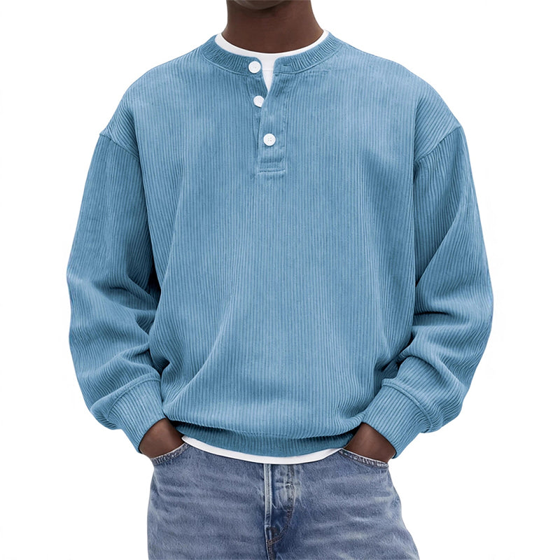🥳Millionenfach bewährt!🥳 Lässiges Cord-Langarm-Henley-Shirt für Herren