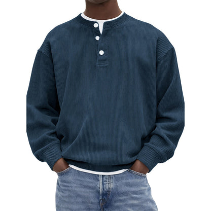 🥳Millionenfach bewährt!🥳 Lässiges Cord-Langarm-Henley-Shirt für Herren