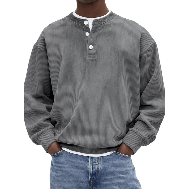 🥳Millionenfach bewährt!🥳 Lässiges Cord-Langarm-Henley-Shirt für Herren