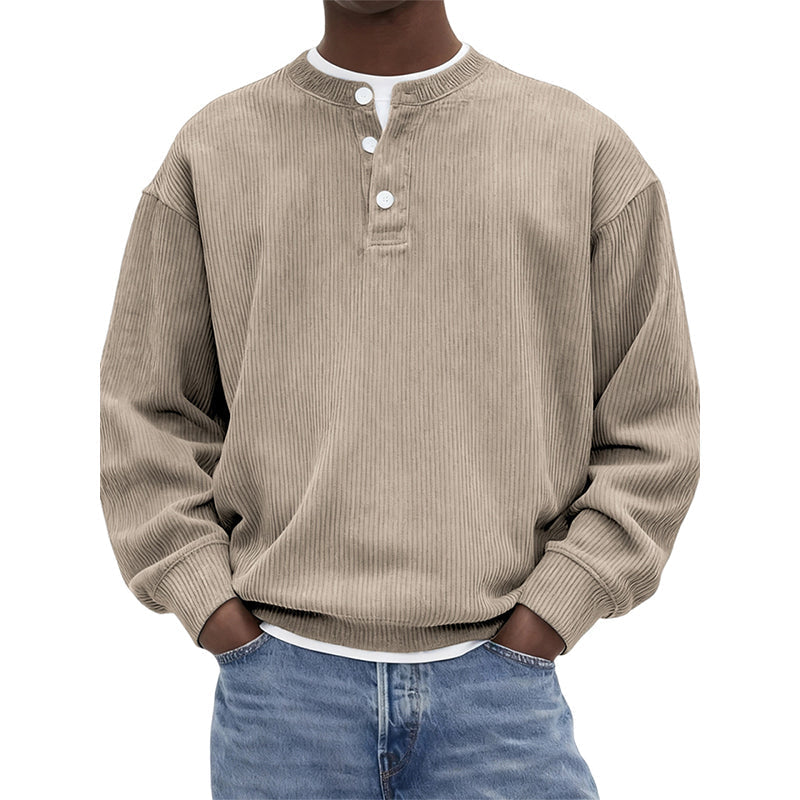 🥳Millionenfach bewährt!🥳 Lässiges Cord-Langarm-Henley-Shirt für Herren