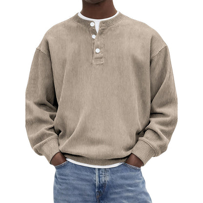 🥳Millionenfach bewährt!🥳 Lässiges Cord-Langarm-Henley-Shirt für Herren