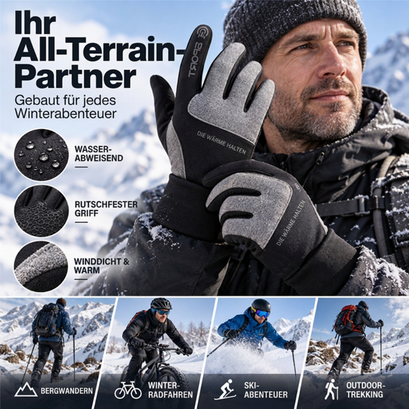 💞Beliebtes Produkt! Nur kurze Zeit reduziert!💞 Fahrrad-Handschuhe mit Touchscreen-Funktion, winddicht für den Außenbereich