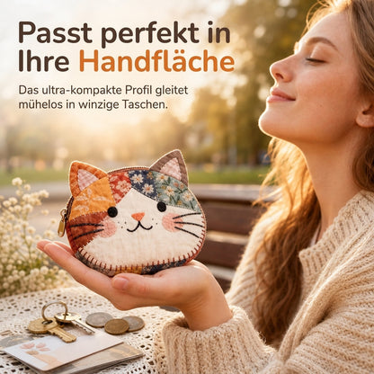 🐱✨ Niedliche Patchwork-Katzen-Geldbörse mit Münzfach & Kartenhalter – klein, kreativ & tragbar für Mädchen 👛🎀