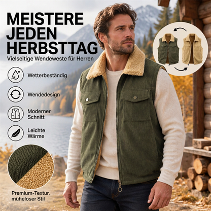 ⚡Flash-Sale! Solange der Vorrat reicht!⚡ Unisex Wendbare Kord Freuwe Warme Weste