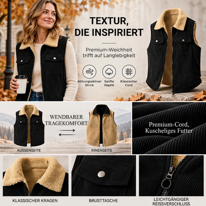 ⚡Flash-Sale! Solange der Vorrat reicht!⚡ Unisex Wendbare Kord Freuwe Warme Weste