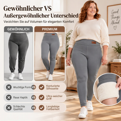 Damen Thermo-Leggings mit hoher Taille und Plüschfutter