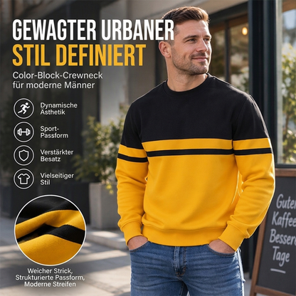 Lässiges Herren-Sweatshirt mit Rundhalsausschnitt und Color-Block-Design