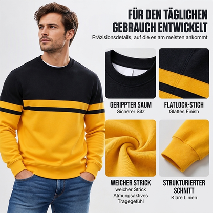 Lässiges Herren-Sweatshirt mit Rundhalsausschnitt und Color-Block-Design