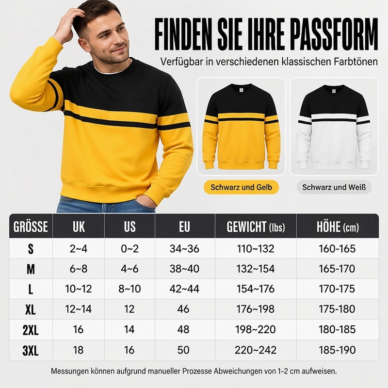 Lässiges Herren-Sweatshirt mit Rundhalsausschnitt und Color-Block-Design