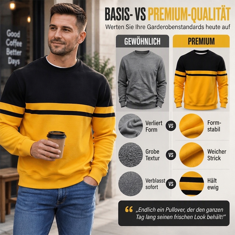Lässiges Herren-Sweatshirt mit Rundhalsausschnitt und Color-Block-Design