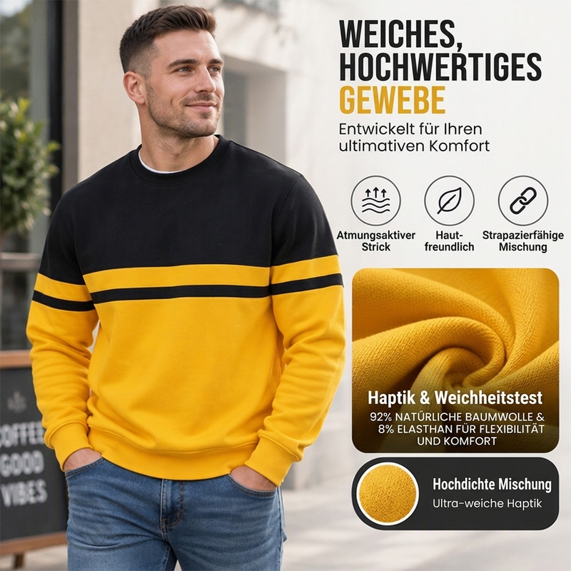 Lässiges Herren-Sweatshirt mit Rundhalsausschnitt und Color-Block-Design