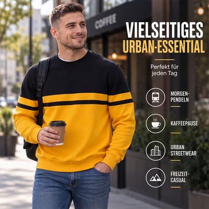 Lässiges Herren-Sweatshirt mit Rundhalsausschnitt und Color-Block-Design