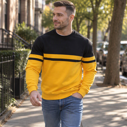 Lässiges Herren-Sweatshirt mit Rundhalsausschnitt und Color-Block-Design