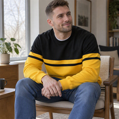 Lässiges Herren-Sweatshirt mit Rundhalsausschnitt und Color-Block-Design