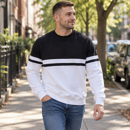 Lässiges Herren-Sweatshirt mit Rundhalsausschnitt und Color-Block-Design