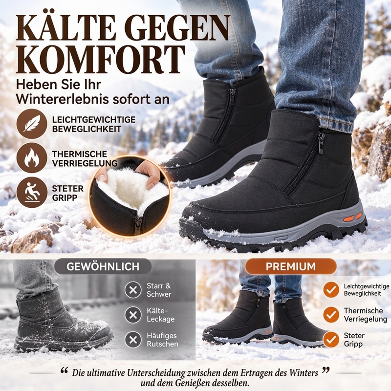 💧🥾 Herren Winterstiefel – Warmes Plüschfutter, wasserdicht, rutschfest 🌨️