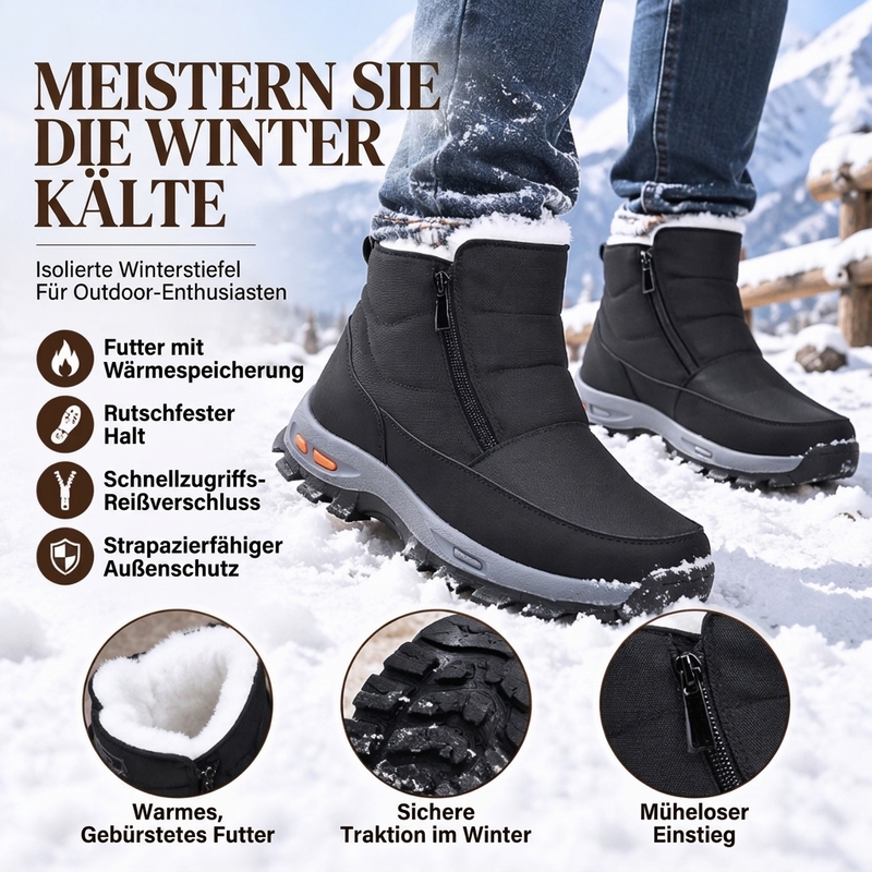 💧🥾 Herren Winterstiefel – Warmes Plüschfutter, wasserdicht, rutschfest 🌨️