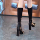 🥳Zimní speciální nabídky🥳 - Fashion Stretch pletené vysoké Chunky Heel boty pro ženy
