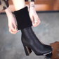 🥳Zimní speciální nabídky🥳 - Fashion Stretch pletené vysoké Chunky Heel boty pro ženy